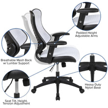 Load image into Gallery viewer, High Back Designer White Mesh Executive Swivel Office Chair with Adjustable Arms
