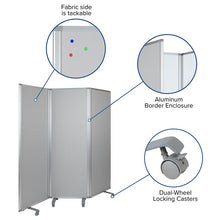 Load image into Gallery viewer, Double Sided Mobile Magnetic Whiteboard, 72"H x 24"W
