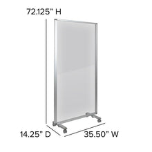 Load image into Gallery viewer, Transparent Acrylic Mobile Partition with Lockable Casters, 72"H x 36"L
