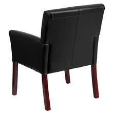 Load image into Gallery viewer, Black LeatherSoft Executive Side Reception Chair with Mahogany Legs
