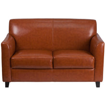 Load image into Gallery viewer, Diplomat Cognac LeatherSoft Loveseat
