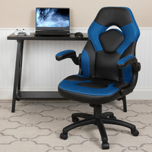Load image into Gallery viewer, X10 Gaming Chair Racing Office Computer Swivel Chair, Blue/Black LeatherSoft
