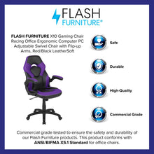 Load image into Gallery viewer, X10 Gaming Chair Racing Office Computer Swivel Chair, Purple/Black LeatherSoft
