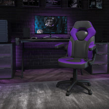 Load image into Gallery viewer, X10 Gaming Chair Racing Office Computer Swivel Chair, Purple/Black LeatherSoft
