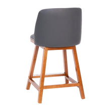Load image into Gallery viewer, Set of 2 24 Inch Upholstered Counter Stools with Silver Nailhead Trim, Gray
