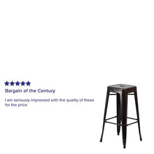 Load image into Gallery viewer, 30" High Backless Black-Antique Gold Metal Indoor-Outdoor Barstool with Seat
