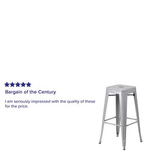 Load image into Gallery viewer, 30" High Backless Silver Metal Indoor-Outdoor Barstool with Square Seat

