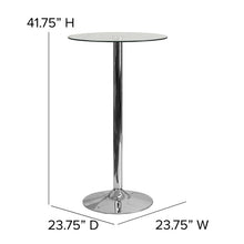 Load image into Gallery viewer, 23.75'' Round Glass Table with 41.75''H Chrome Base
