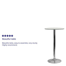 Load image into Gallery viewer, 23.75'' Round Glass Table with 41.75''H Chrome Base
