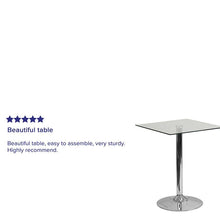 Load image into Gallery viewer, 23.75'' Square Glass Table with 30''H Chrome Base
