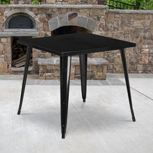 Load image into Gallery viewer, Commercial Grade 31.75" Square Black Metal Indoor-Outdoor Table
