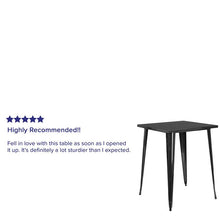 Load image into Gallery viewer, Commercial Grade 31.5" Square Black Metal Indoor-Outdoor Bar Height Table

