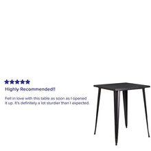 Load image into Gallery viewer, 31.5" Square Black-Antique Gold Metal Indoor-Outdoor Bar Height Table

