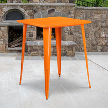 Load image into Gallery viewer, Commercial Grade 31.5" Square Orange Metal Indoor-Outdoor Bar Height Table

