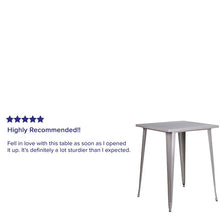 Load image into Gallery viewer, Commercial Grade 31.5" Square Silver Metal Indoor-Outdoor Bar Height Table
