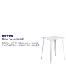 Load image into Gallery viewer, Commercial Grade 31.5" Square White Metal Indoor-Outdoor Bar Height Table
