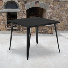 Load image into Gallery viewer, Commercial Grade 35.5" Square Black Metal Indoor-Outdoor Table
