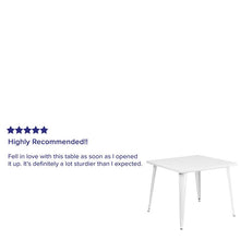 Load image into Gallery viewer, Commercial Grade 35.5" Square White Metal Indoor-Outdoor Table
