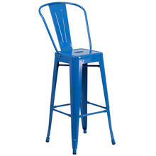 Load image into Gallery viewer, 24" Round Blue Metal Indoor-Outdoor Bar Table Set with 2 Cafe Stools
