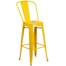 Load image into Gallery viewer, 24" Round Yellow Metal Indoor-Outdoor Bar Table Set with 2 Cafe Stools
