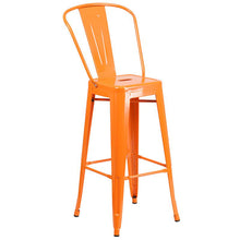 Load image into Gallery viewer, 24" Round Orange Metal Indoor-Outdoor Bar Table Set with 4 Cafe Stools
