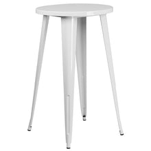 Load image into Gallery viewer, 24" Round White Metal Indoor-Outdoor Bar Table Set with 4 Cafe Stools
