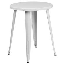 Load image into Gallery viewer, 24" Round White Metal Indoor-Outdoor Table Set with 4 Cafe Chairs
