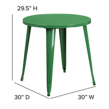Load image into Gallery viewer, Commercial Grade 30" Round Green Metal Indoor-Outdoor Table

