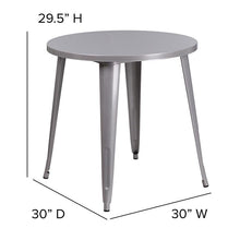 Load image into Gallery viewer, Commercial Grade 30" Round Silver Metal Indoor-Outdoor Table
