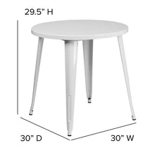 Load image into Gallery viewer, Commercial Grade 30&quot; Round White Metal Indoor-Outdoor Table
