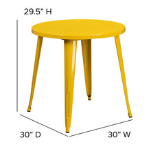 Load image into Gallery viewer, Commercial Grade 30" Round Yellow Metal Indoor-Outdoor Table
