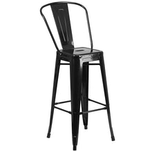 Load image into Gallery viewer, 30" Round Black Metal Indoor-Outdoor Bar Table Set with 2 Cafe Stools
