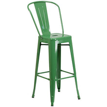 Load image into Gallery viewer, 30" Round Green Metal Indoor-Outdoor Bar Table Set with 2 Cafe Stools
