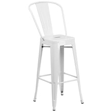 Load image into Gallery viewer, 30" Round White Metal Indoor-Outdoor Bar Table Set with 2 Cafe Stools

