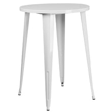 Load image into Gallery viewer, 30" Round White Metal Indoor-Outdoor Bar Table Set with 4 Cafe Stools
