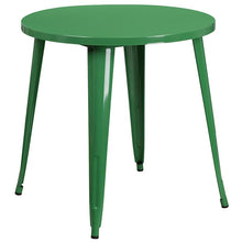 Load image into Gallery viewer, 30" Round Green Metal Indoor-Outdoor Table Set with 2 Cafe Chairs
