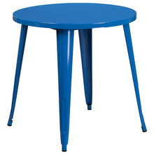 Load image into Gallery viewer, 30" Round Blue Metal Indoor-Outdoor Table Set with 4 Arm Chairs
