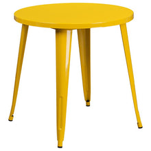 Load image into Gallery viewer, 30" Round Yellow Metal Indoor-Outdoor Table Set with 4 Cafe Chairs
