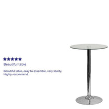 Load image into Gallery viewer, 23.5'' Round Glass Table with 35.5''H Chrome Base

