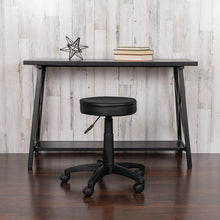 Load image into Gallery viewer, Black Adjustable Doctors Stool on Wheels with Ergonomic Molded Seat
