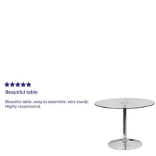 Load image into Gallery viewer, 39.25'' Round Glass Table with 29''H Chrome Base
