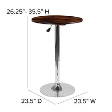 Load image into Gallery viewer, 23.5'' Round Pine Wood Table (Adjustable Range 26.25'' - 35.5'')
