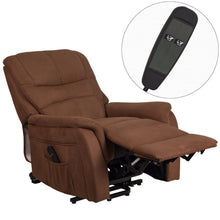 Load image into Gallery viewer, Brown Microfiber Remote Powered Lift Recliner for Elderly
