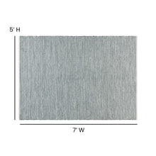 Load image into Gallery viewer, 5' x 7' Handwoven Indoor/Outdoor Diamond Pattern Area Rug in Grey
