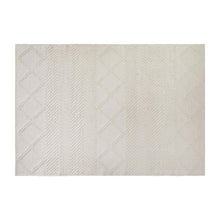 Load image into Gallery viewer, 5' x 7' Ivory, White Geometric Design Handwoven Area Rug
