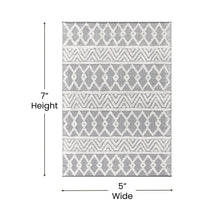 Load image into Gallery viewer, Geometric 5'x7' Area Rug - Hand Woven Gray Area Rug with Ivory Diamond Pattern
