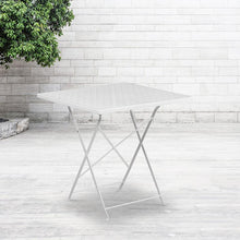 Load image into Gallery viewer, Commercial Grade 28" Square White Indoor-Outdoor Steel Folding Patio Table
