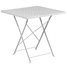 Load image into Gallery viewer, 28" White Indoor-Outdoor Steel Folding Patio Table Set with 4 Back Chairs
