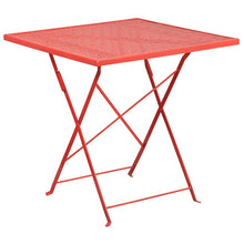 Load image into Gallery viewer, 28" Coral Indoor-Outdoor Steel Folding Patio Table Set with 2 Round Back Chairs
