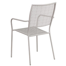 Load image into Gallery viewer, Light Gray Indoor-Outdoor Steel Patio Arm Chair with Square Back
